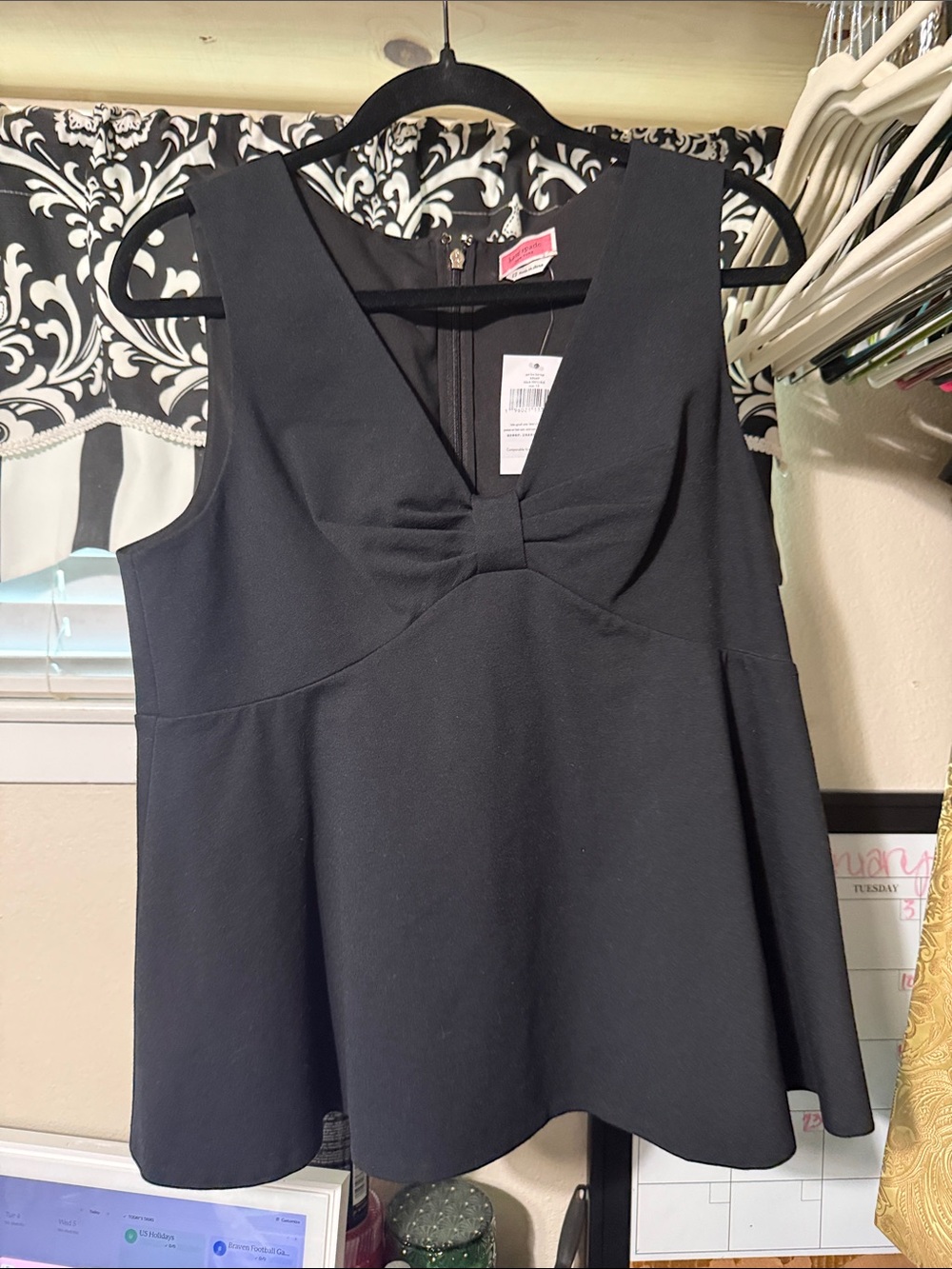 kate spade Black V-Neck Peplum Camisole